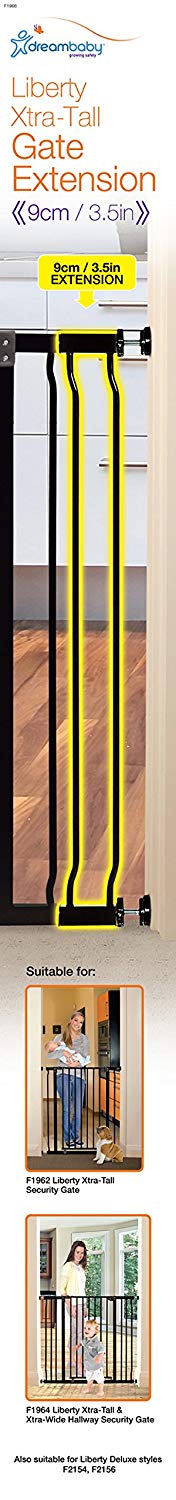 Dreambaby Liberty Extra Tall Baby Safety Gate Extension - 9cm Wide & 93cm Tall - Black - Model F1966 - Image 3