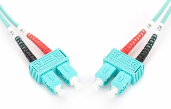 Digitus FO patch cable OM3-3 m SC to SC fiber optic cable - LSZH - Duplex Multimode 50/125µ - 10 GBit/s - Turquoise - Image 4