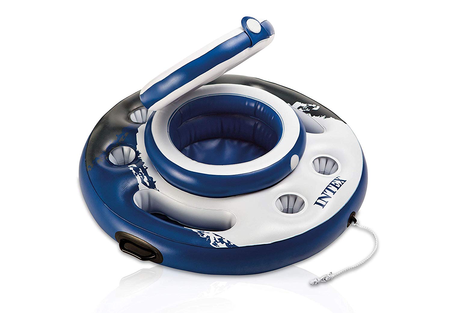 Intex Mega Chill cool box - inflatable swim ring - diameter 89 cm, blue, 9.8 x 25.5 x 23 cm