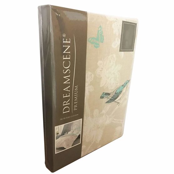Dreamscene Luxurious Vintage Birds Duvet Set with Pillowcase, Polyester/Cotton, Mint/Light Blue, Double,VINTBIRDLB02 - Image 3