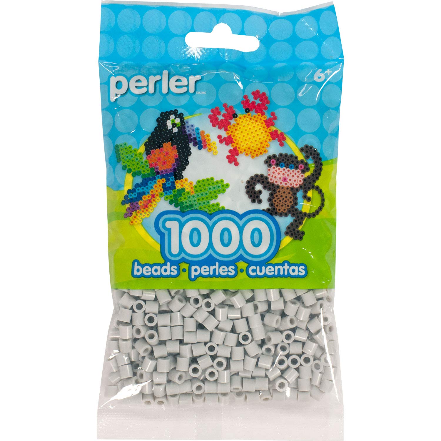 Perler Perler Beads 1, 000/Pkg-Light Grey, Other, Multicoloured, 1.65x9.52x17.14 cm