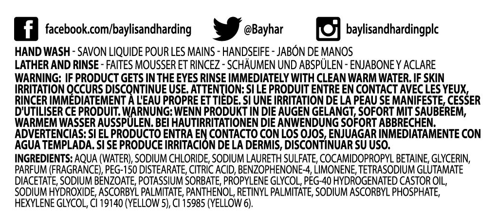 Baylis & Harding Sweet Mandarin and Grapefruit Hand Wash, 500 ml (Pack of 3) - Vegan Friendly, Sweet Mandarin & Grapefruit - Image 2