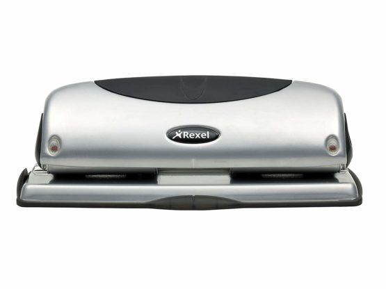Rexel Precision 425 4 Hole Punch, 25 Sheet Capacity, Paper Alignment Indicator, Metal, Silver/Black, 2100753 - Image 2