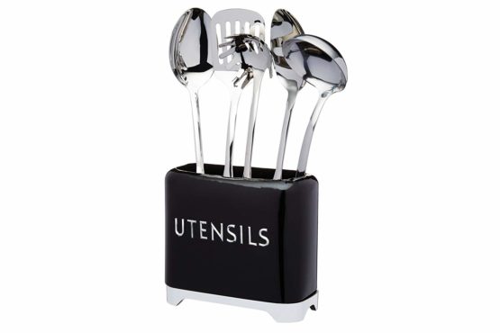 KitchenCraft Lovello Utensil Holder, 20 x 10 x 16 cm - Midnight Black