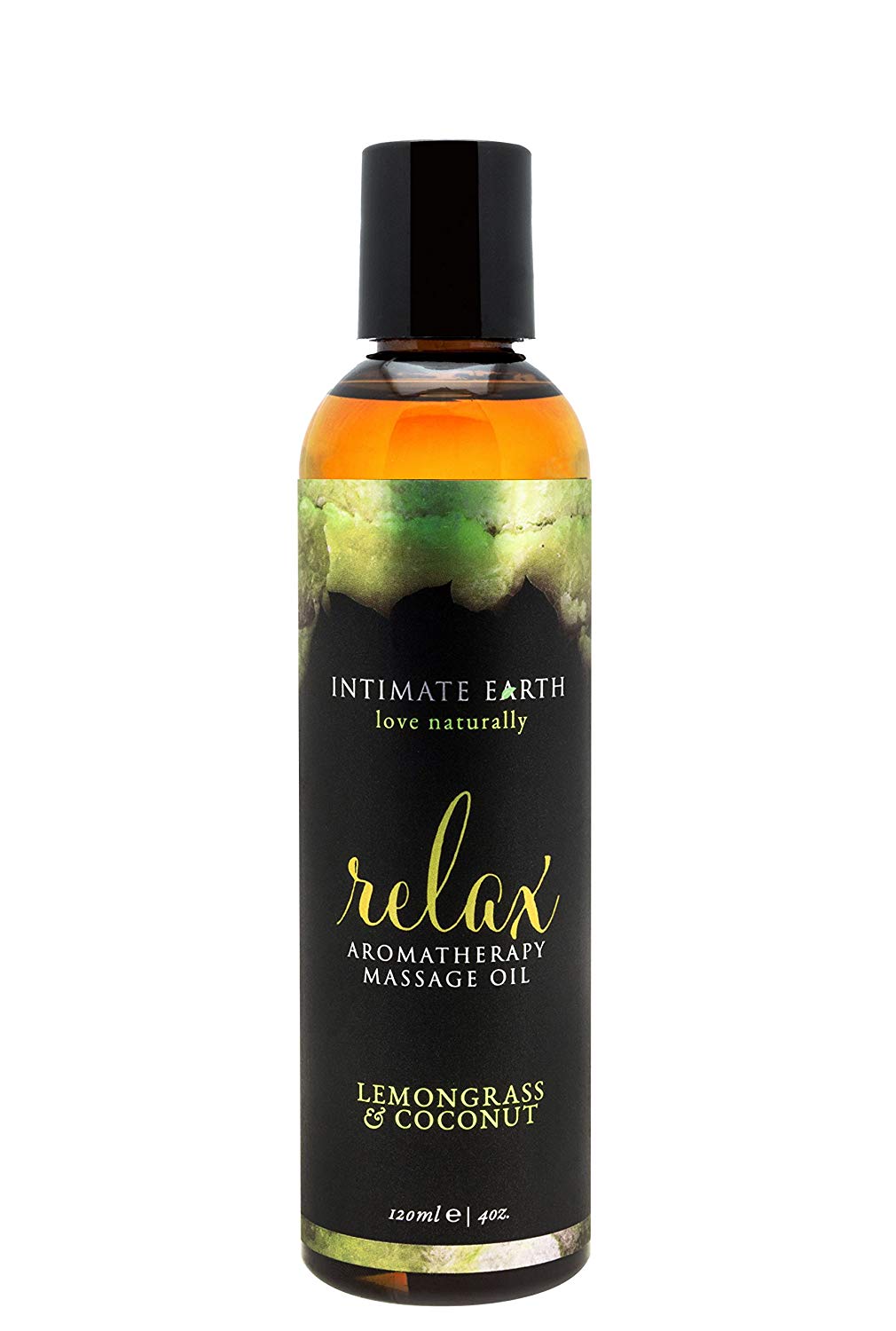 Intimate Earth 120ml Relaxing Aromatherapy Massage Oil Lemongrass and Coconut, Clear, 120 ml (Pack of 1)
