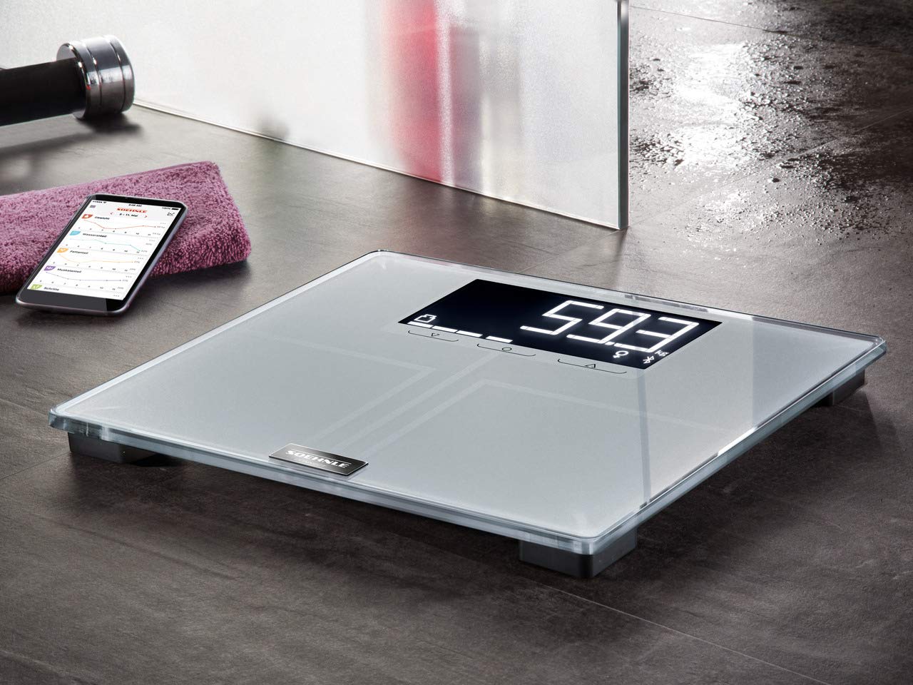 Soehnle Connect Body Analysis Scale Shape Sense 200 With Bluetooth - Premium BIA Bathroom Scale, XXL Size and Display, Connects to App - Image 3