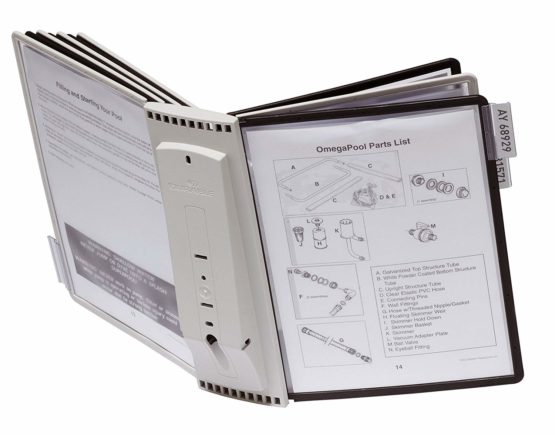 Durable SHERPA Display Panel Wall Unit | 10 Panels in Black and Grey | Ideal for Storing and Displaying A4 Documents