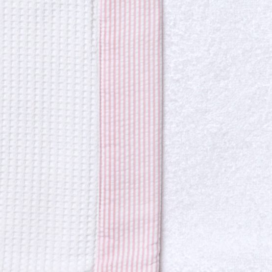 Nordic Coast Baby Hooded Bath Towel with Face Cloth, White/Beige - Image 4