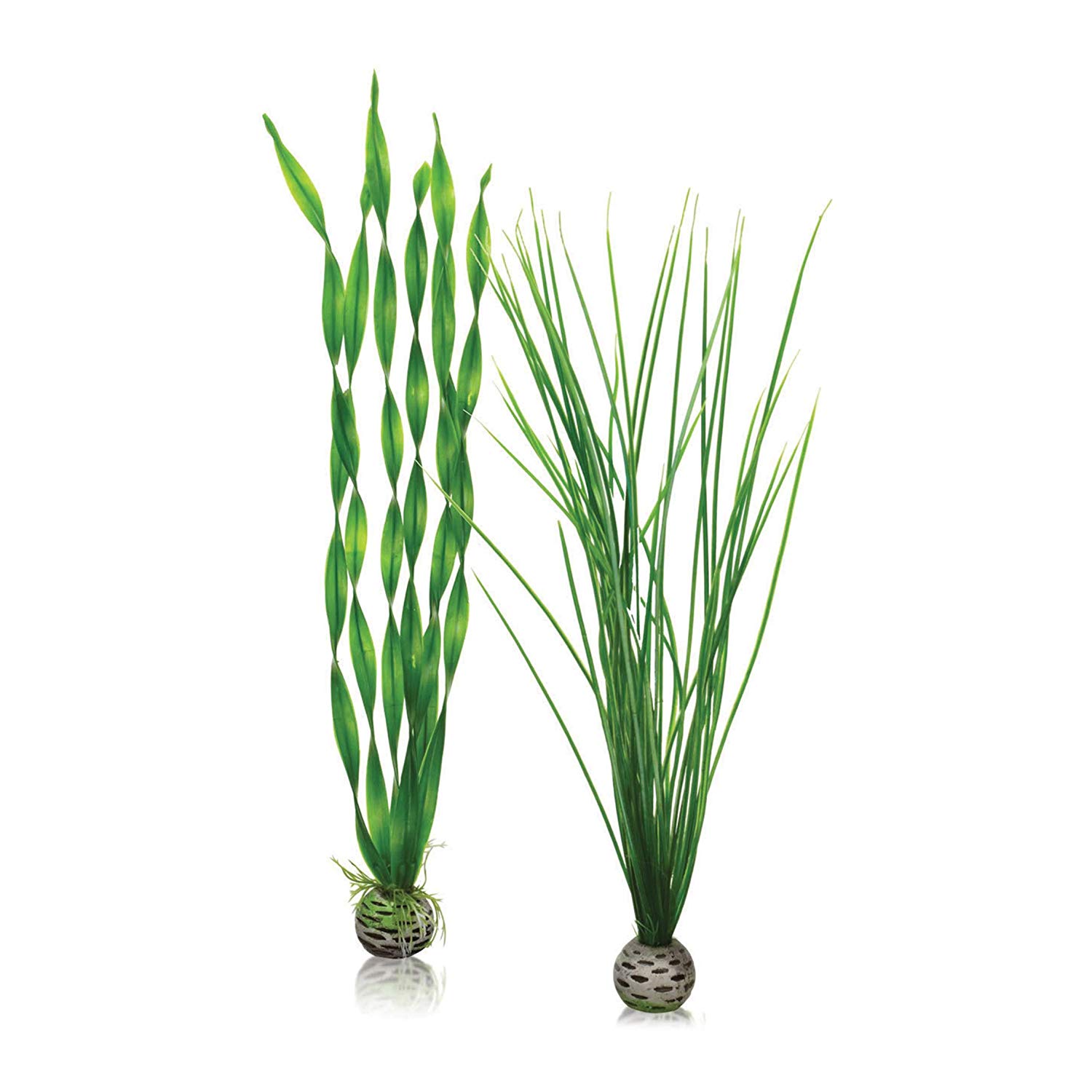 biOrb Fish Tank Decorations, Large Green Plant Set including Weighted Balls (Set of Two Aquarium Plants)