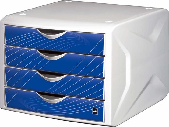 Helit H6129534 "the Chameleon" Drawer Box, 4 Drawers, Blue Knight, Blue