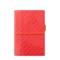 Filofax A5 Domino Patent Stripes Personal Organiser - Orange/Pink