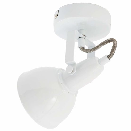 Briloner Leuchten 2049-016 Wall Light with Rotating and Pivoting Spotlight in Retro / Vintage Design Metal 40 W White - Image 3