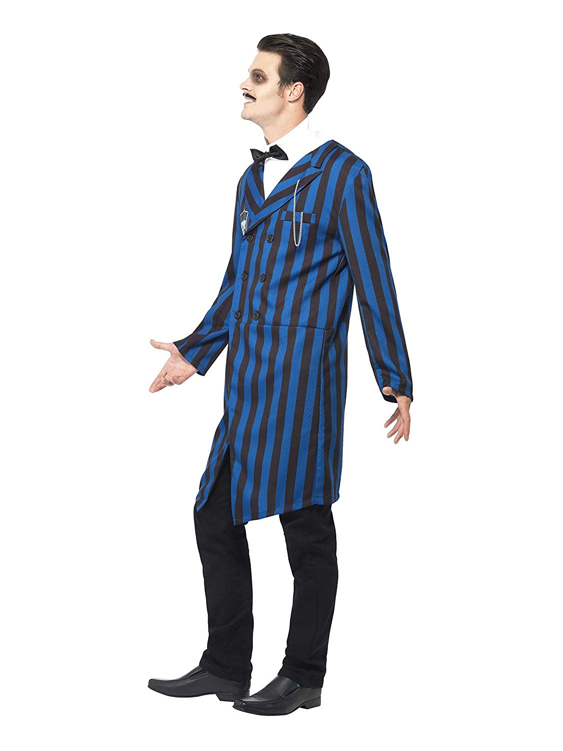 Smiffys Duke of the Manor Costume, Blue with Jacket, Mock Shirt & Bow Tie, Halloween Adult Fancy Dress, Vampire Dress Up Costumes - Image 2