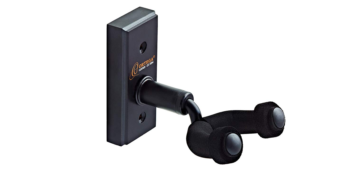Ortega Guitars Ukulele Hanger Accessories - Wall Mount for Ukulele - Wood, Black (OUH-1)
