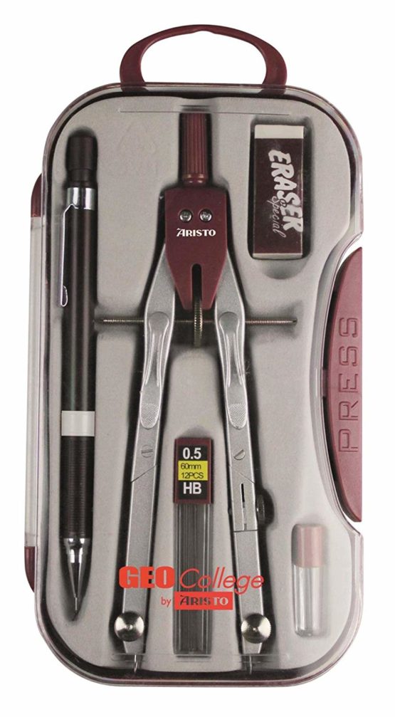 GEOtec College Spring Bow Compass Set, FLP, Eraser, Lead Box HB, Leads - Image 2