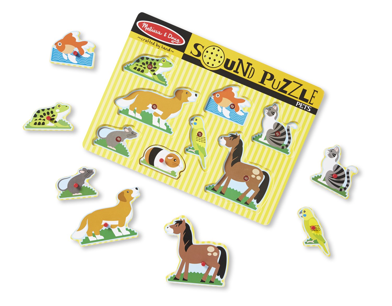 Melissa & Doug Pets Sound, Kids Wooden Puzzles for 2 Year Olds, Baby Puzzles, Wooden Peg, Toddler Sound, Shape - Image 2