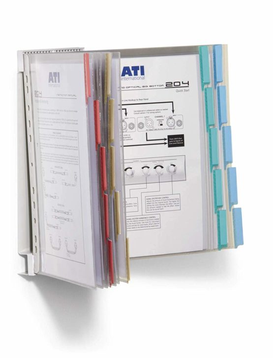 Durable Function Wall 20 569200 Wall-Mounted Document Display Rack with A4 Display Sheets Assorted Colours