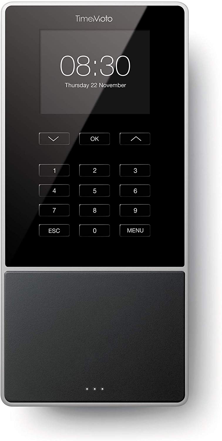 TM-616 Cloud-Based Employee Time Clock with RFID Badge/Keyfob and PIN, For Up to 200 Users, Worked Hours Reporting