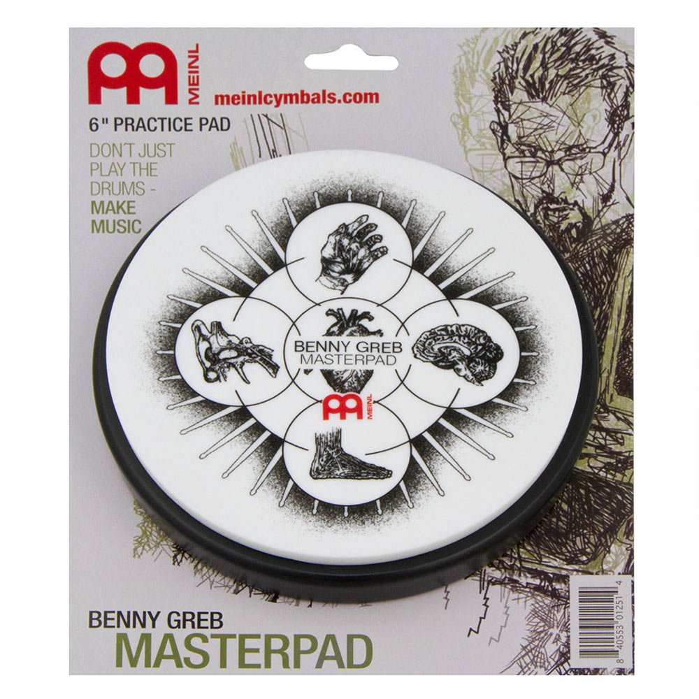 Meinl MPP-6-BG 6 inch Benny Greb Artist Series Masterpad Practice Pad, White with design - Image 2