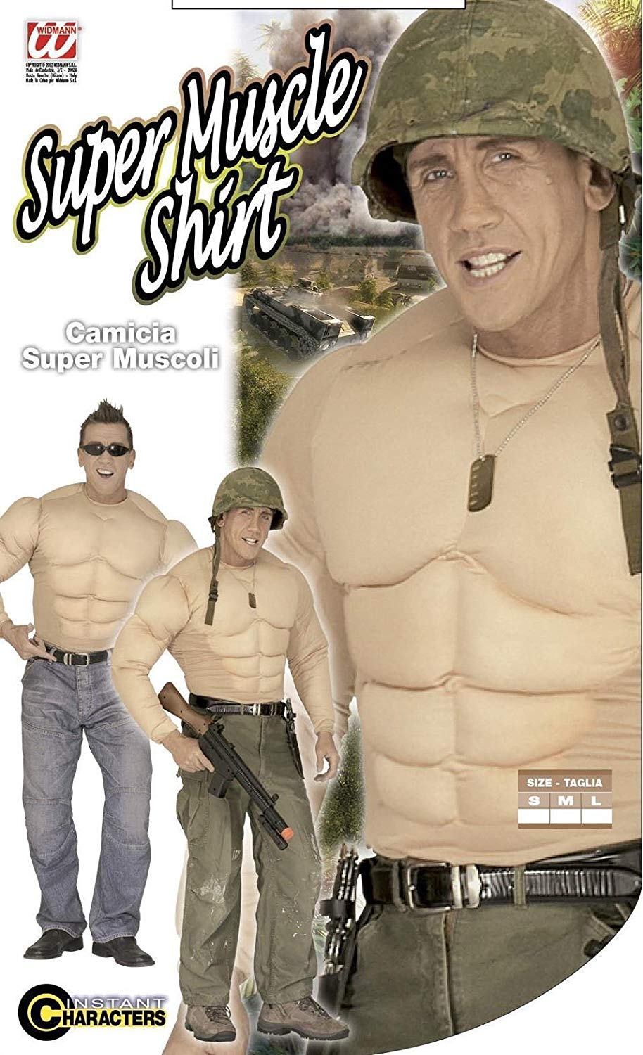 xL Muscle Shirt Costume Extra Large for Super Hero Fancy Dress, Nude - Image 2