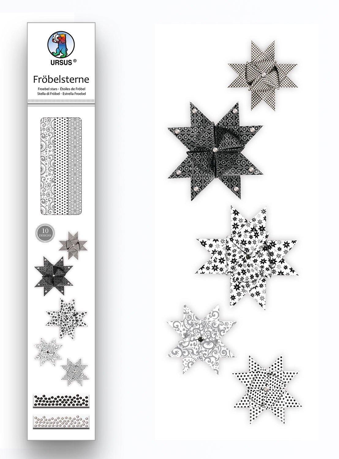 Ursus 34740000 - Moravian Star Assorted 60 Strips in 2 Sizes - Black, Large - Image 2