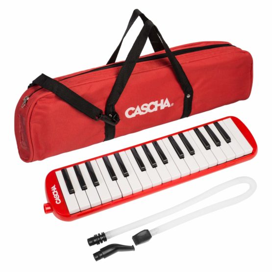 CASCHA Melodica with bag and mouthpiece, Instrument for children and beginners, Red, HH 2059
