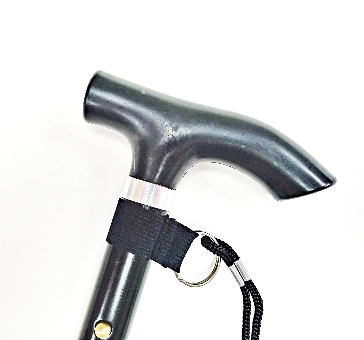 Life Healthcare Folding Walking Stick-Adjustable Height Lightweight Aluminium Cane for Elderly Disabled Men & Women-Non-Slip Rubber Tip Ergonomic Handle & Travel-Friendly Design (Black) - Image 3