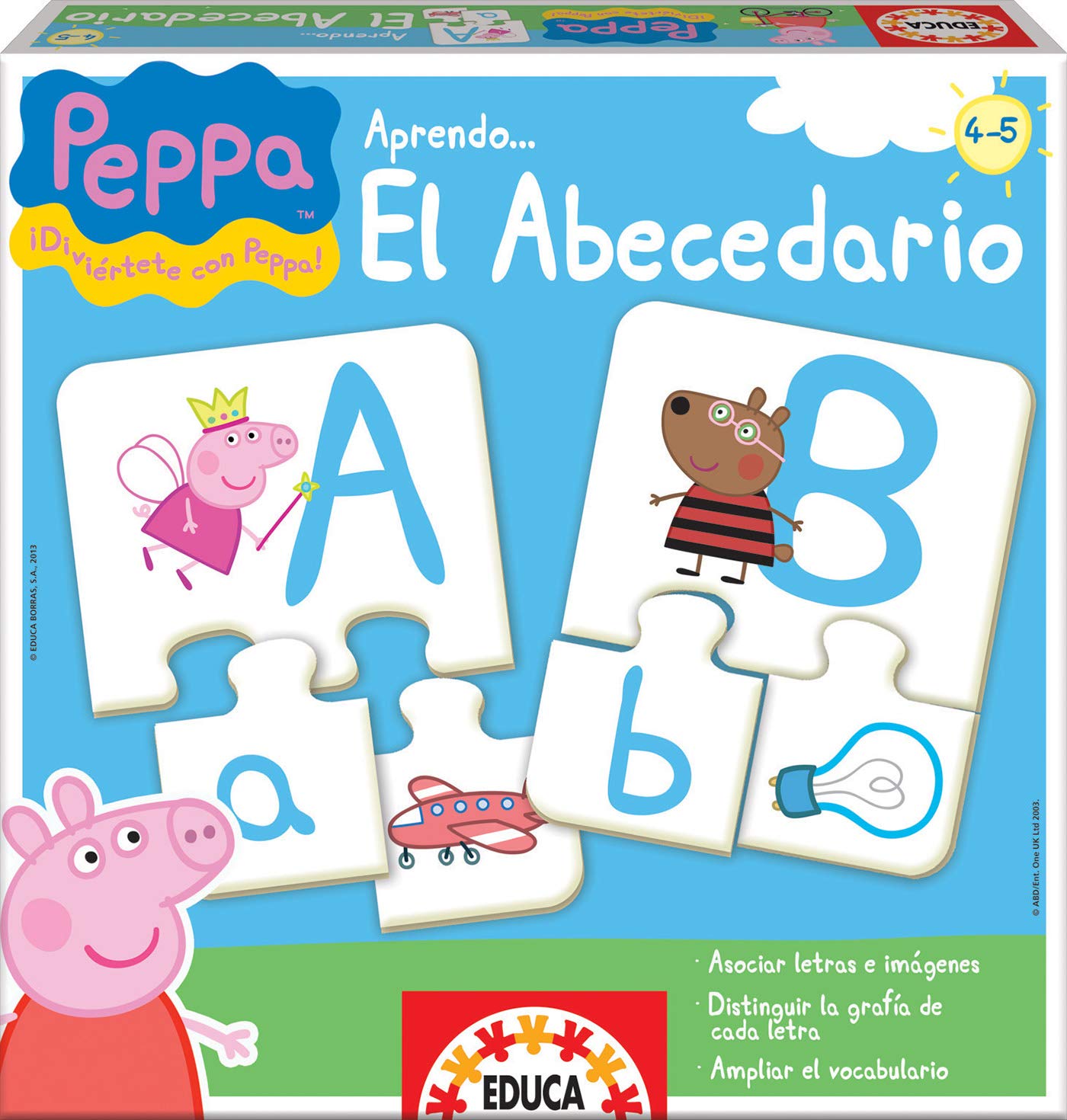 Educa - Peppa Pig Letters Game, Multicoloured, 22,5 x 22,5 x 4,7 cm