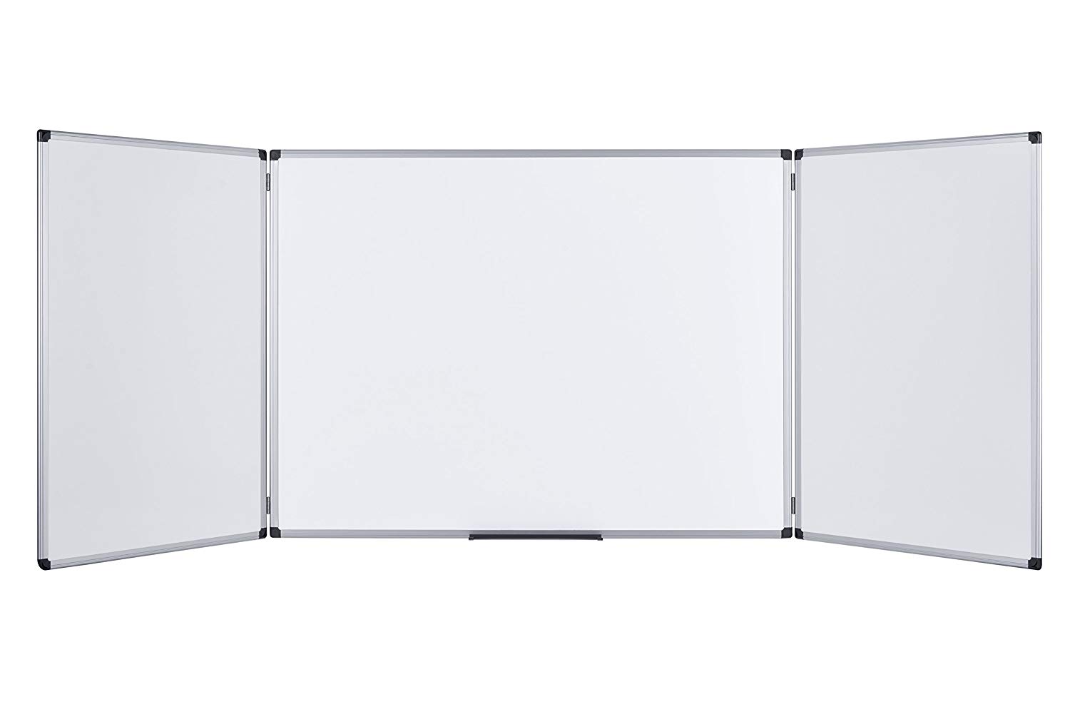 Bi-Office Earth Maya Trio Whiteboard, Ceramic Steel Magnetic Surface, Aluminium Frame, 90 x 60 cm, Silver, W60 x H9 cm