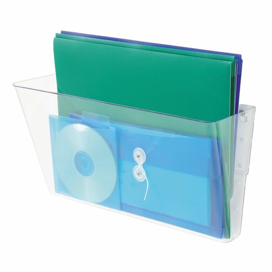 Deflecto Literature Wall Pocket Stackable A4 Landscape Crystal Ref DE73201 - Image 2