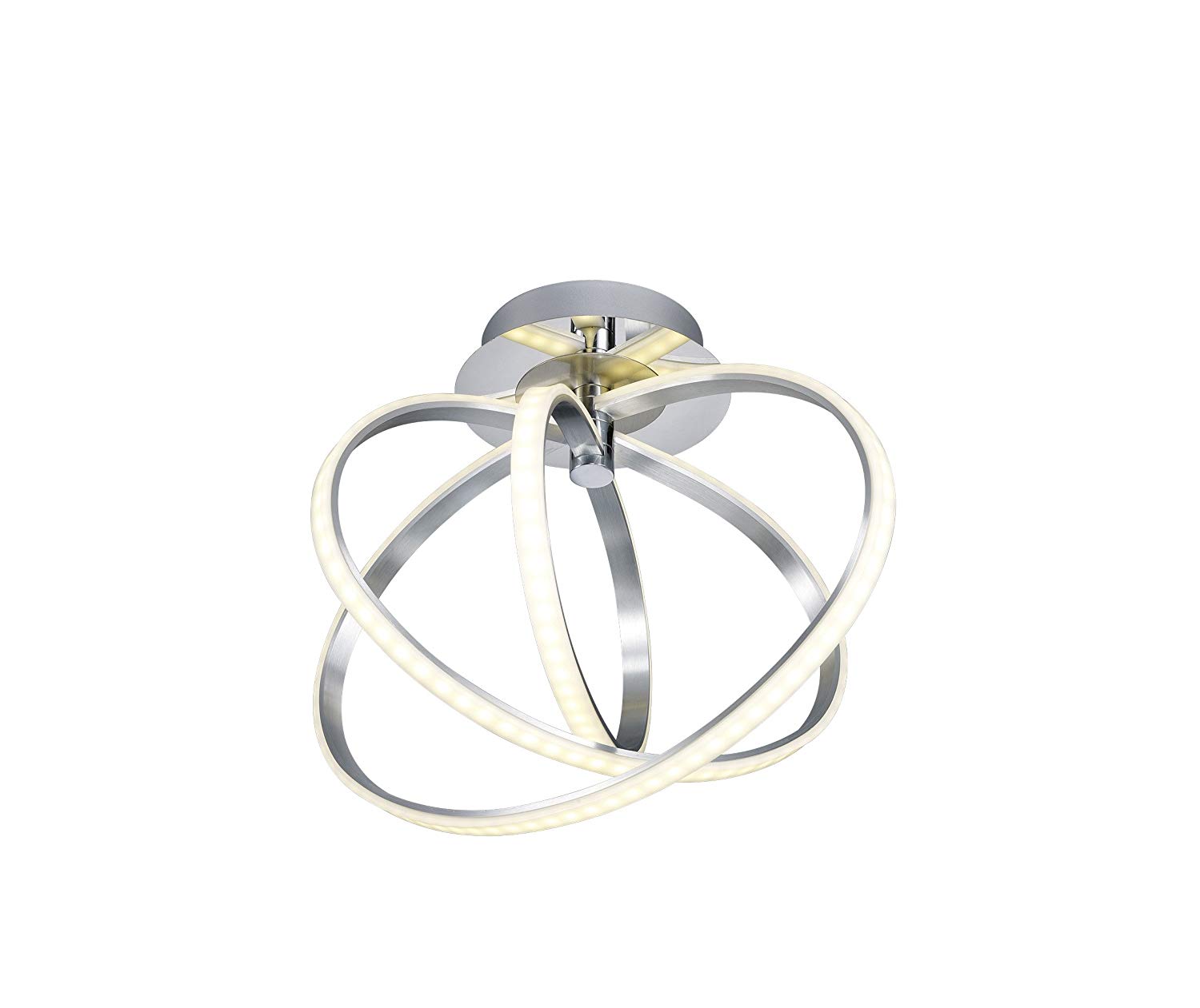 Trio Leuchten Ceiling Light, 24 W, Silber, Weiß, 3er-Knoten-Deckenleuchte