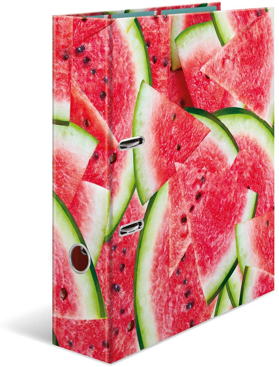 HERMA Lever Arch File Fruits with Watermelon Motif, A4, 70 mm Spine, with Inner Print, 1 Folder