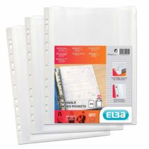 Elba A4 Expanding Punched Pockets, Glass Clear, 120 Micron, Pack of 10