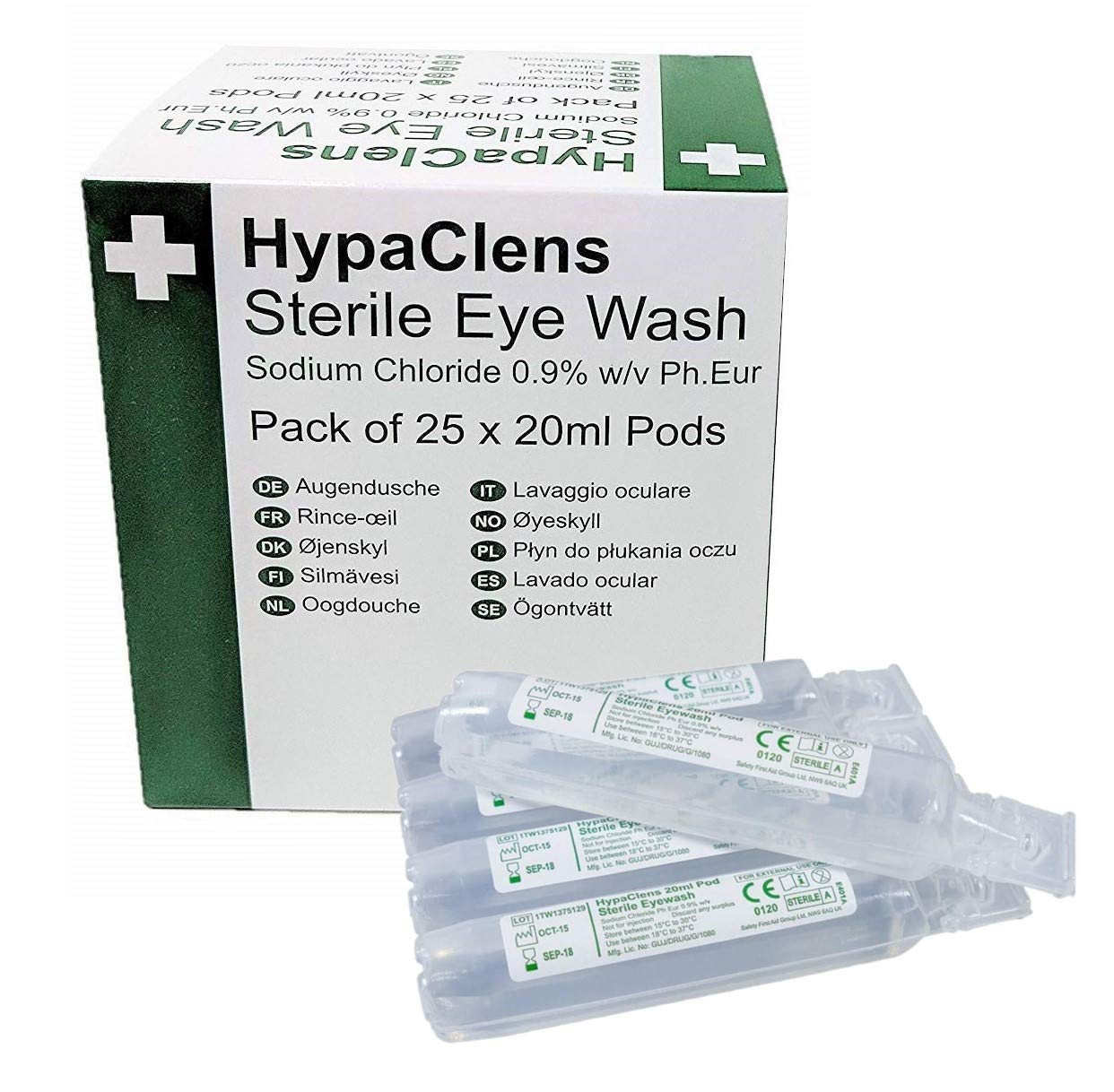 HypaClens Saline Eye Wash Pods, (Pack of 25) BigaMart