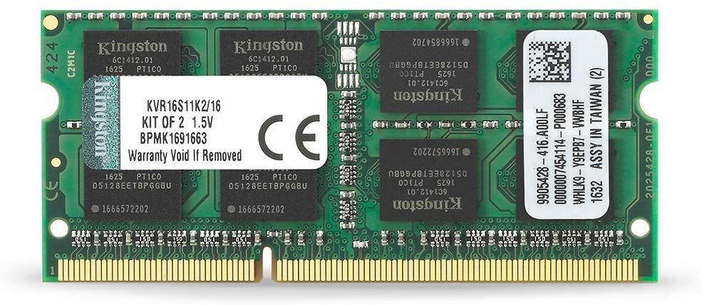Kingston ValueRAM 16GB (2x8GB) Kit of 2 1600MT/s DDR3 Non-ECC CL11 SODIMM 1.5V KVR16S11K2/16 Laptop Memory - Image 4