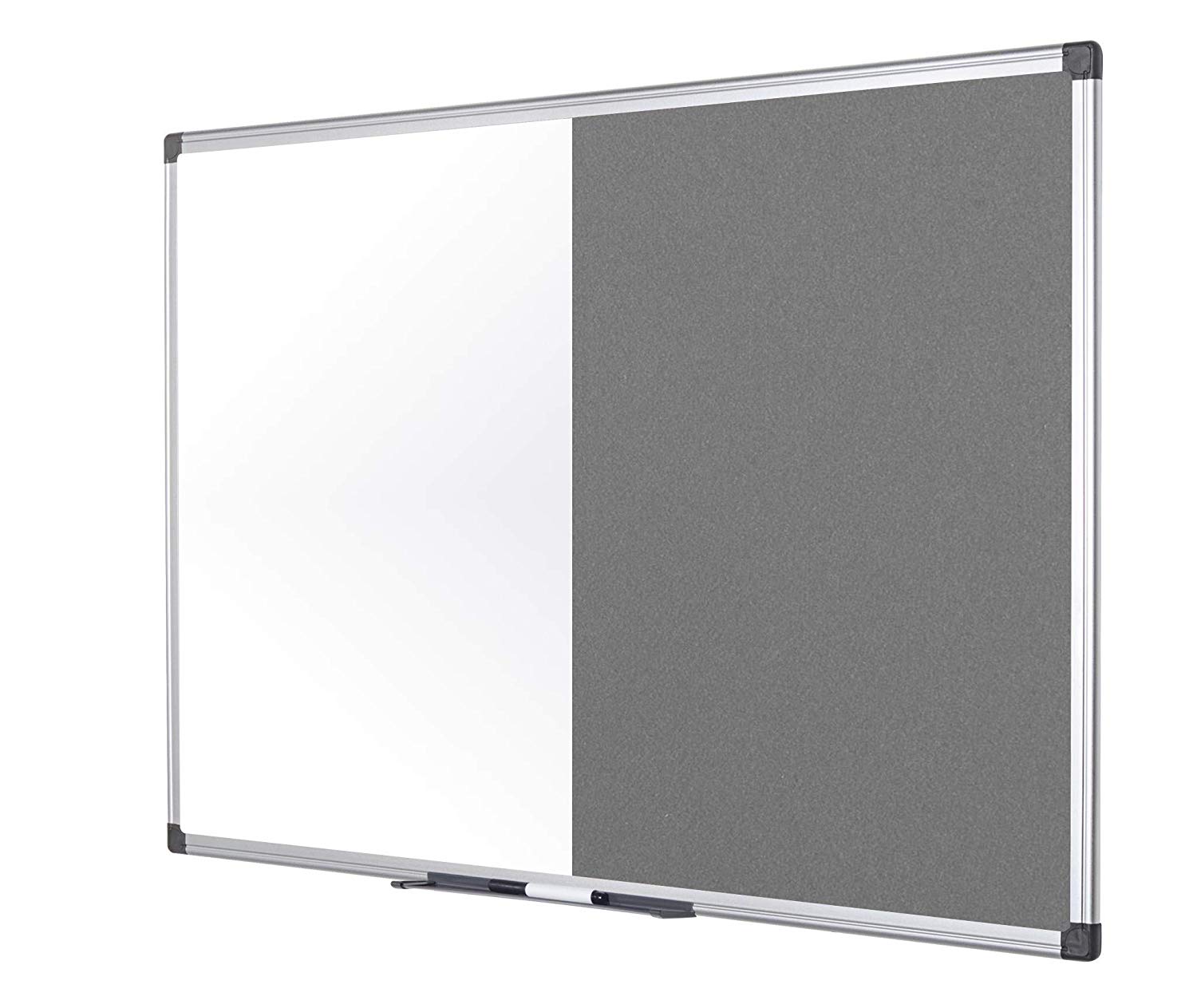 Bi-Office Combination Board Maya, Grey Felt/Magnetic, Aluminium Frame, 90 x 60 cm, W60 x H90 cm - Image 3
