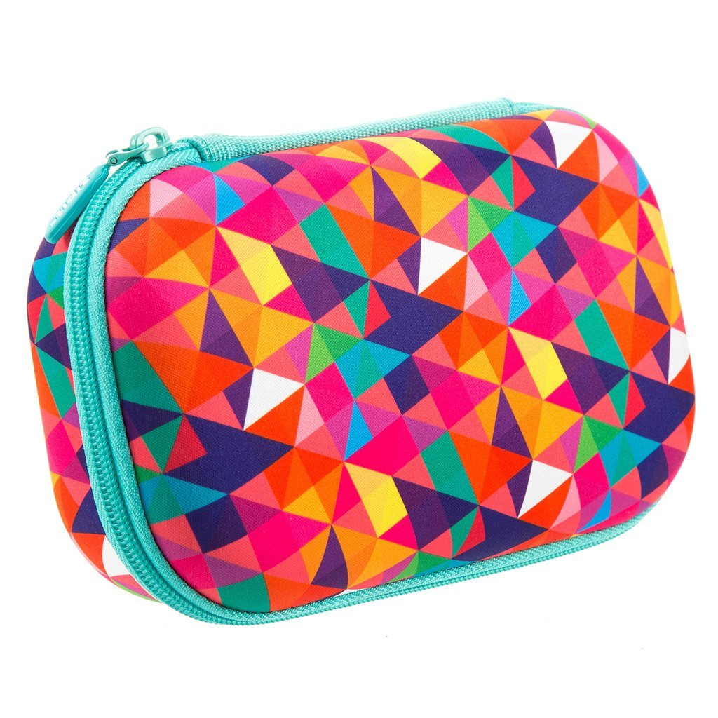 ZIPIT Colorz Pencil Case/Pencil Box/Storage Box/Cosmetic Makeup Bag, Colorful, Bunte Dreiecke