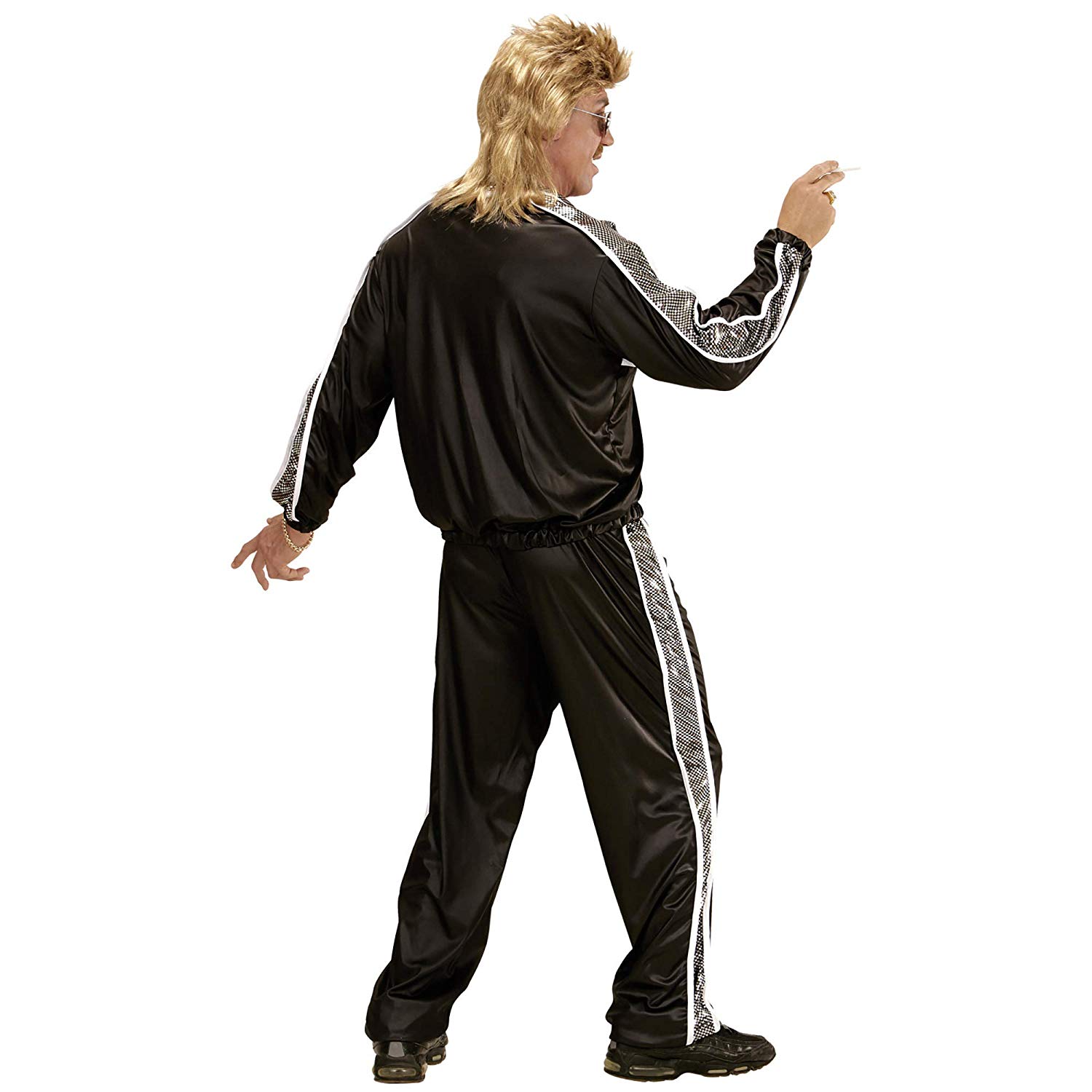 Widmann Adult Costume Tracksuit, Jacket and Pants, Black - Image 4