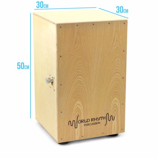 World Rhythm CAJ2-NT Cajon – Full Size Cajon With Adjustable Snare, Padded Gig Bag and Cushion - Natural - Image 2