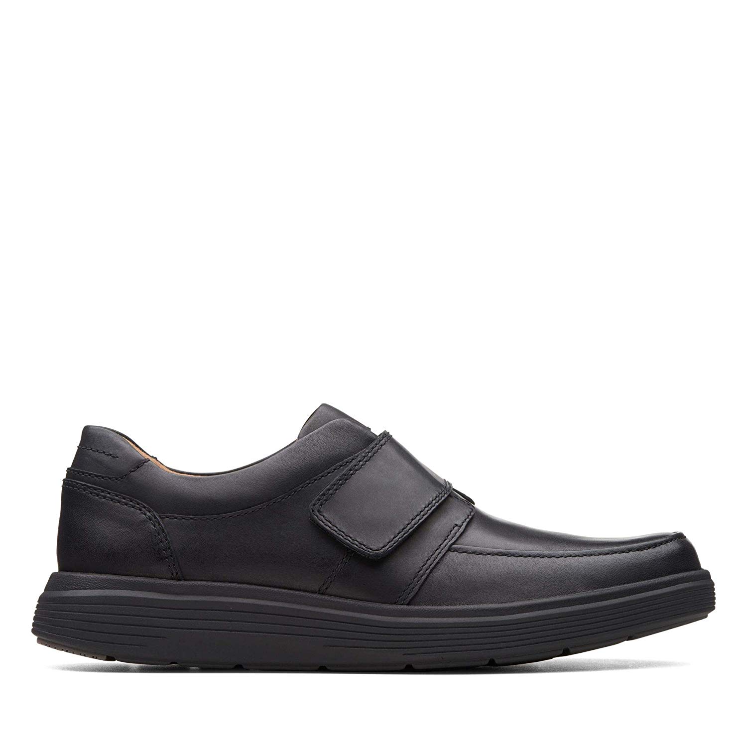 Clarks Un Abode Strap Mens Black Leather, 12, 12 UK