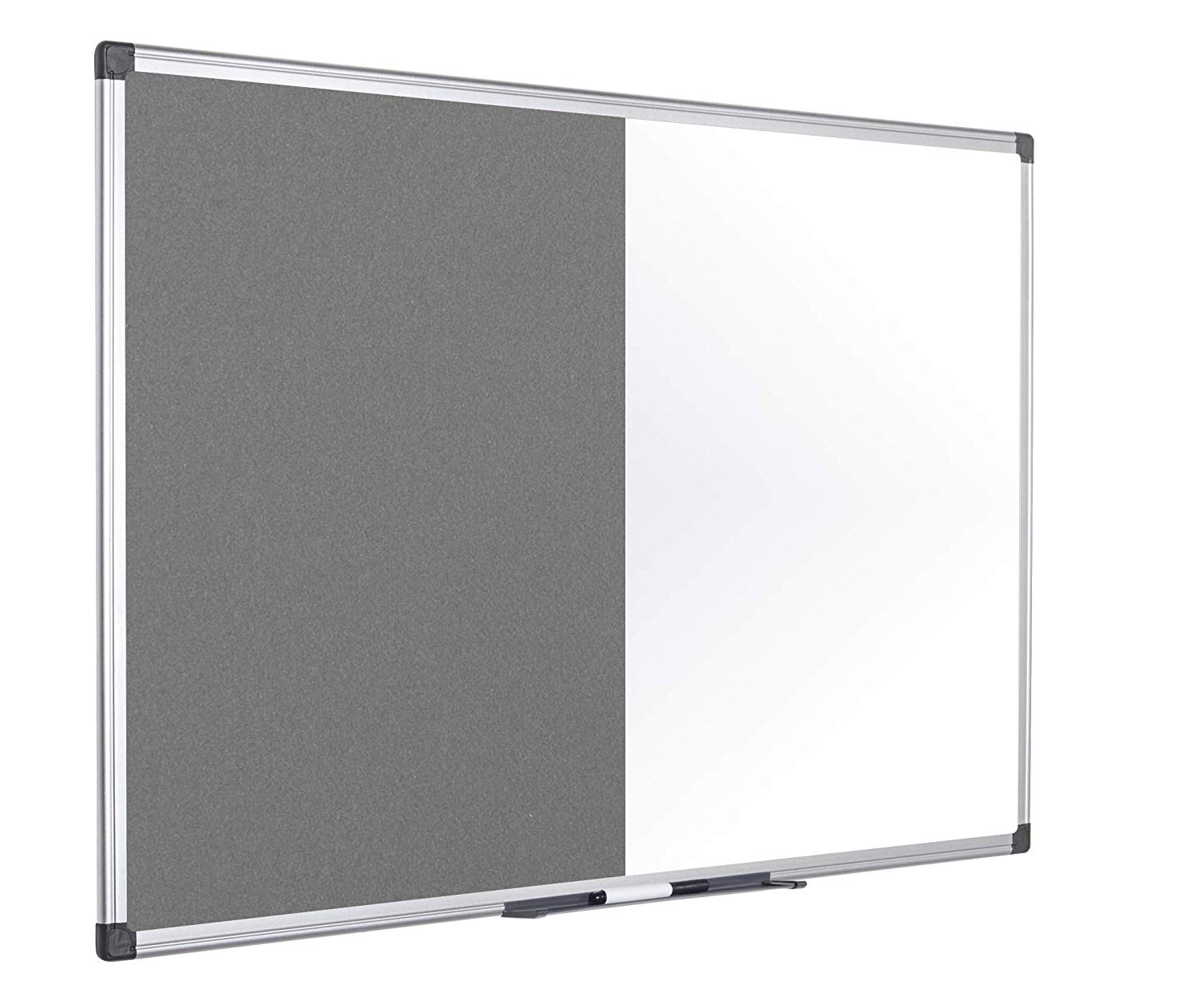 Bi-Office Combination Board Maya, Grey Felt/Magnetic, Aluminium Frame, 90 x 60 cm, W60 x H90 cm