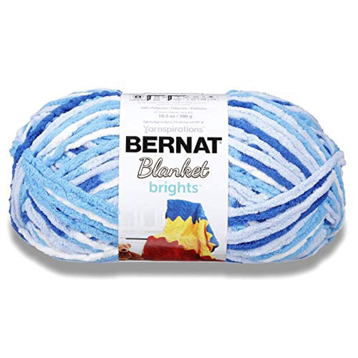 Spinrite Bernat Blanket Brights Big Ball Yarn-Waterslide Variegated, Other, Multicoloured, 14.7 x 14.7 x 28.67 cm, 300g