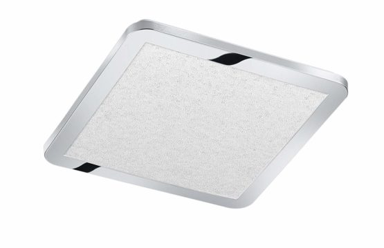 Trio Leuchten 656511806 Cesar A LED Ceiling Light, Metal, 18 Watt, Integrated, Chrome, Switch Dimmer, 30 x 30 x 3 cm