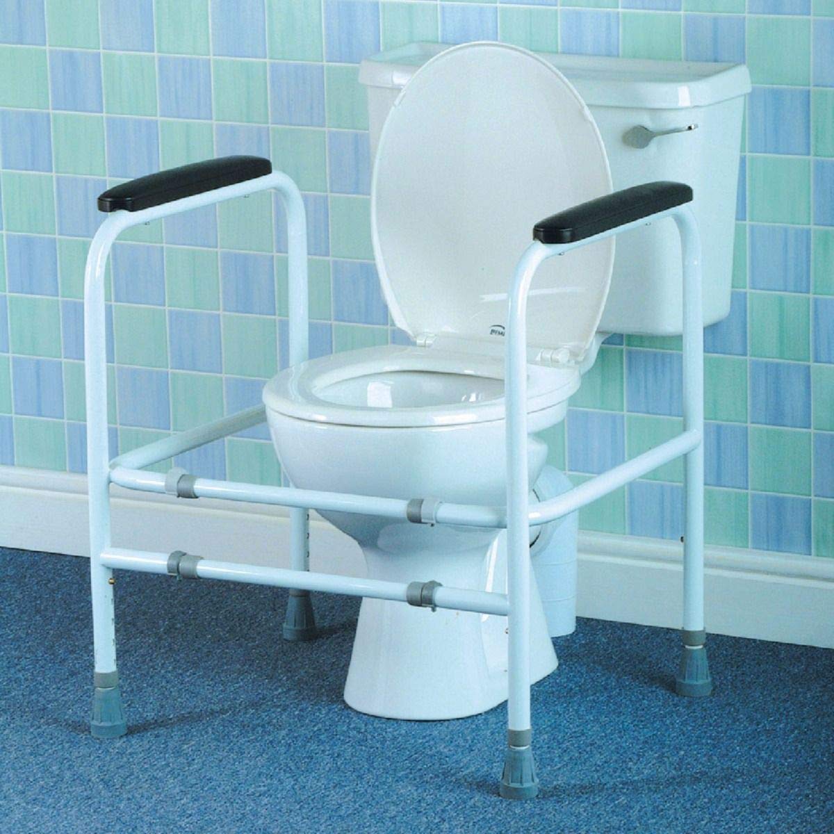HOMECRAFT Toilet Support Frame, Adjustable Bathroom Safety Support Frame for Elderly Handicapped and Disabled Users