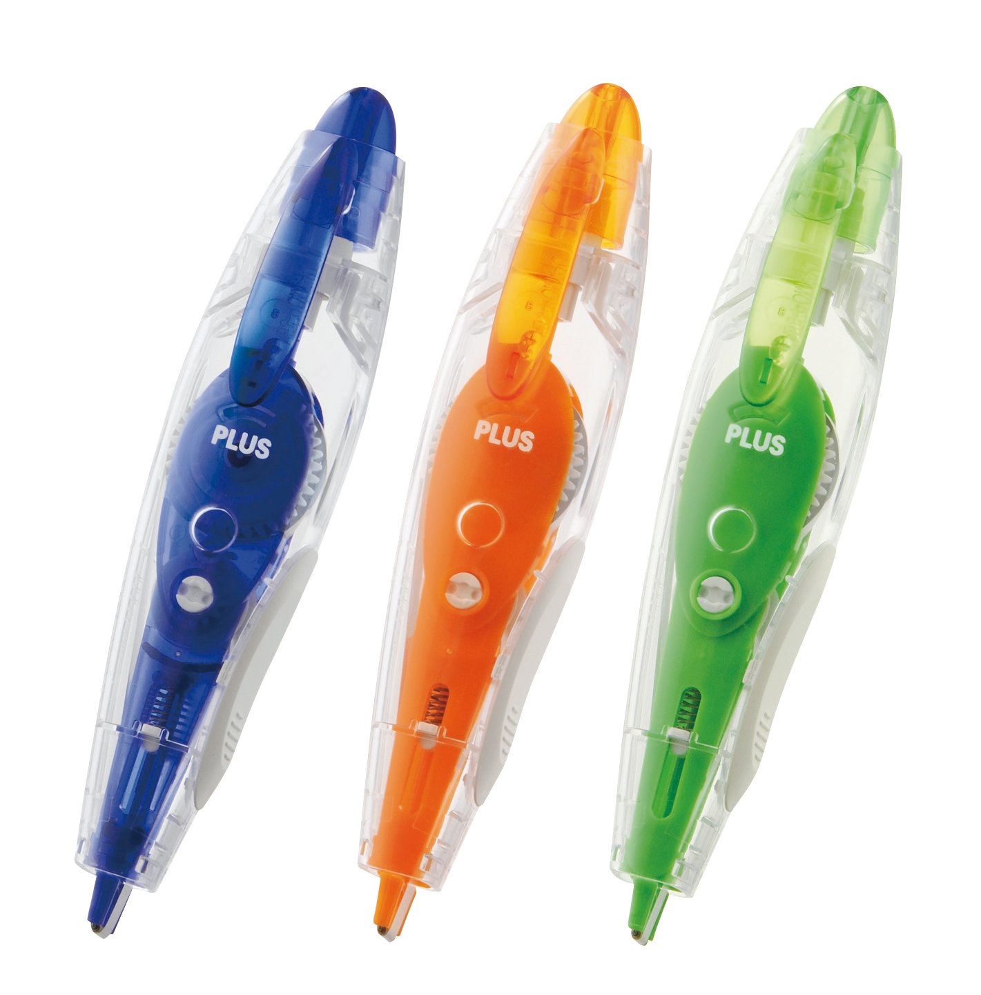 PLUS Japan, Correction Roller Penstyle 2+1 Free, 1 Piece Pack (1x 3 Roller), blue, orange, green