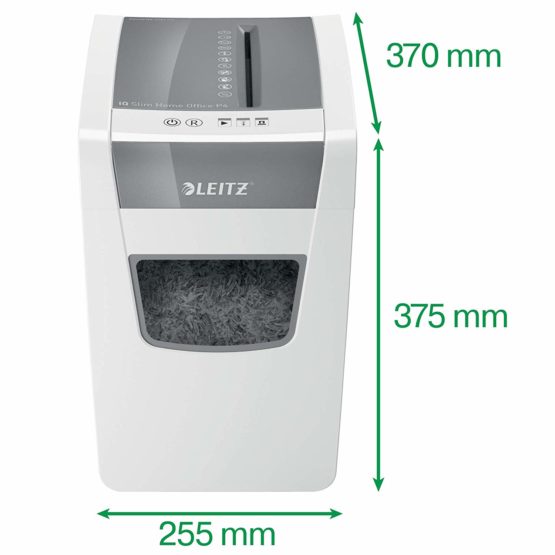 Leitz IQ Slim Home Office Cross Cut Paper Shredder, Shreds 10 Sheets, 23 Litre Bin, White, 80011000 - Image 3
