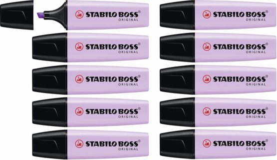 Highlighter - STABILO BOSS ORIGINAL Pastel Box of 10 Lilac Haze