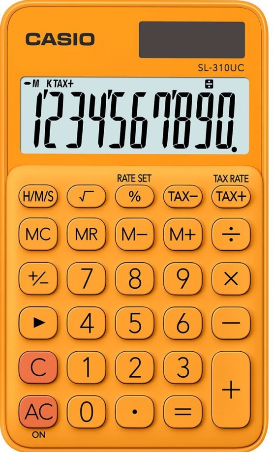 CASIO SL-310UC-RG Calculator, 0.8 x 7 x 11.8 cm, Orange