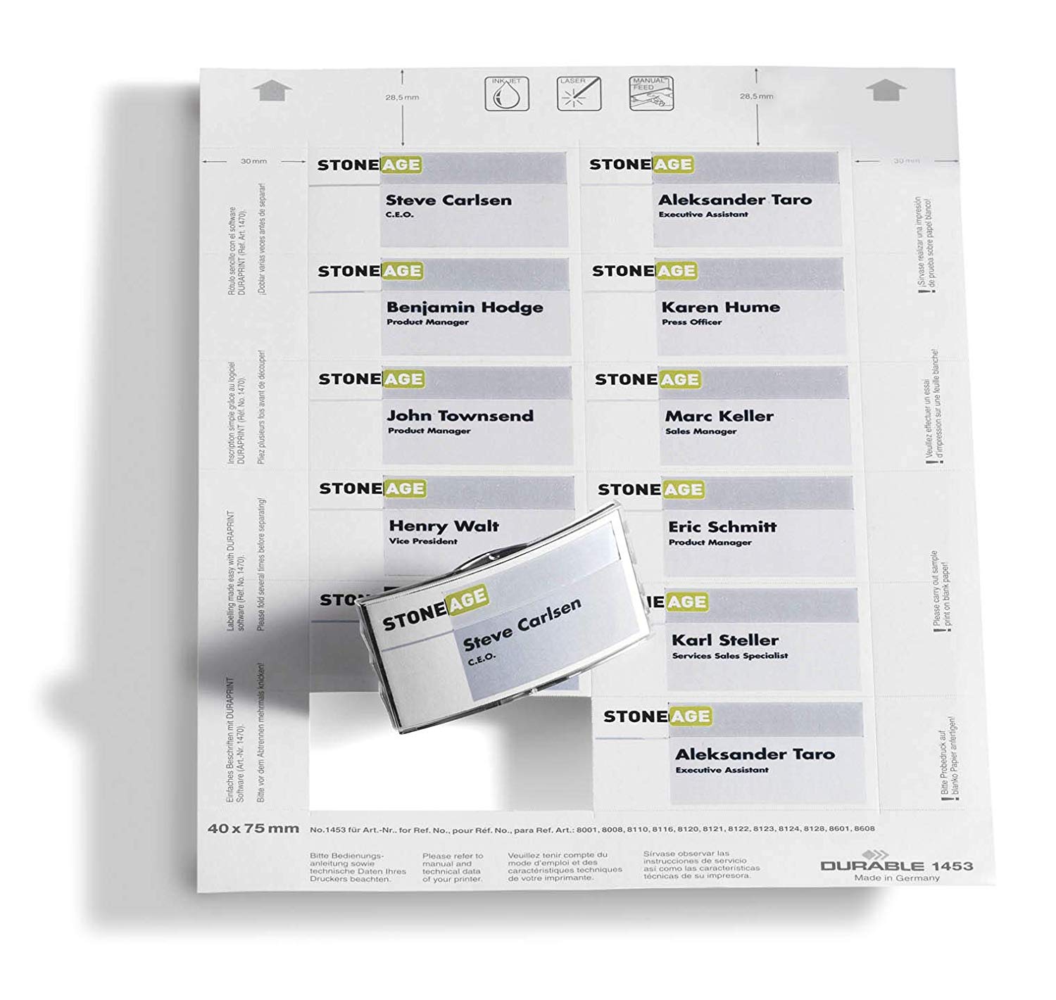 Durable BADGEMAKER Inserts 40 x 75mm - Pack of 240 Inserts - Printable Name Badge Inserts - Create Professional Badges In Minutes - Image 3