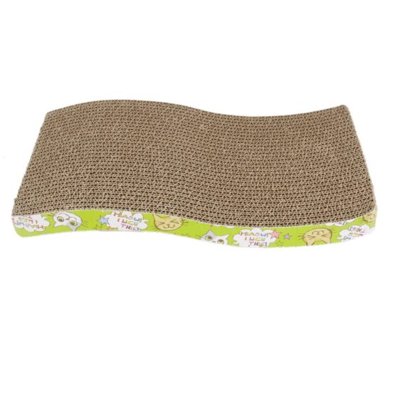AKORD S-Shape Corrugated Cat Scratching Board Pad Bed Scratcher Toy, 43 cm x 21 cm x 6 cm